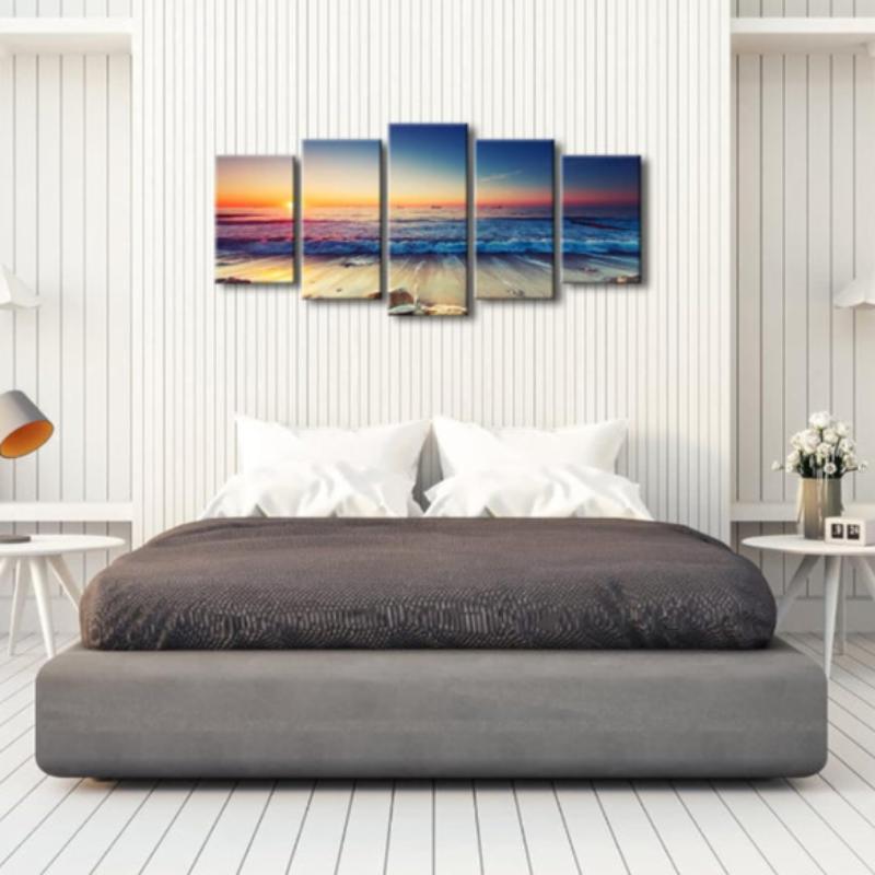 5 Pieces Ocean Seascape Canvas Prints Wall Art-Original Frame