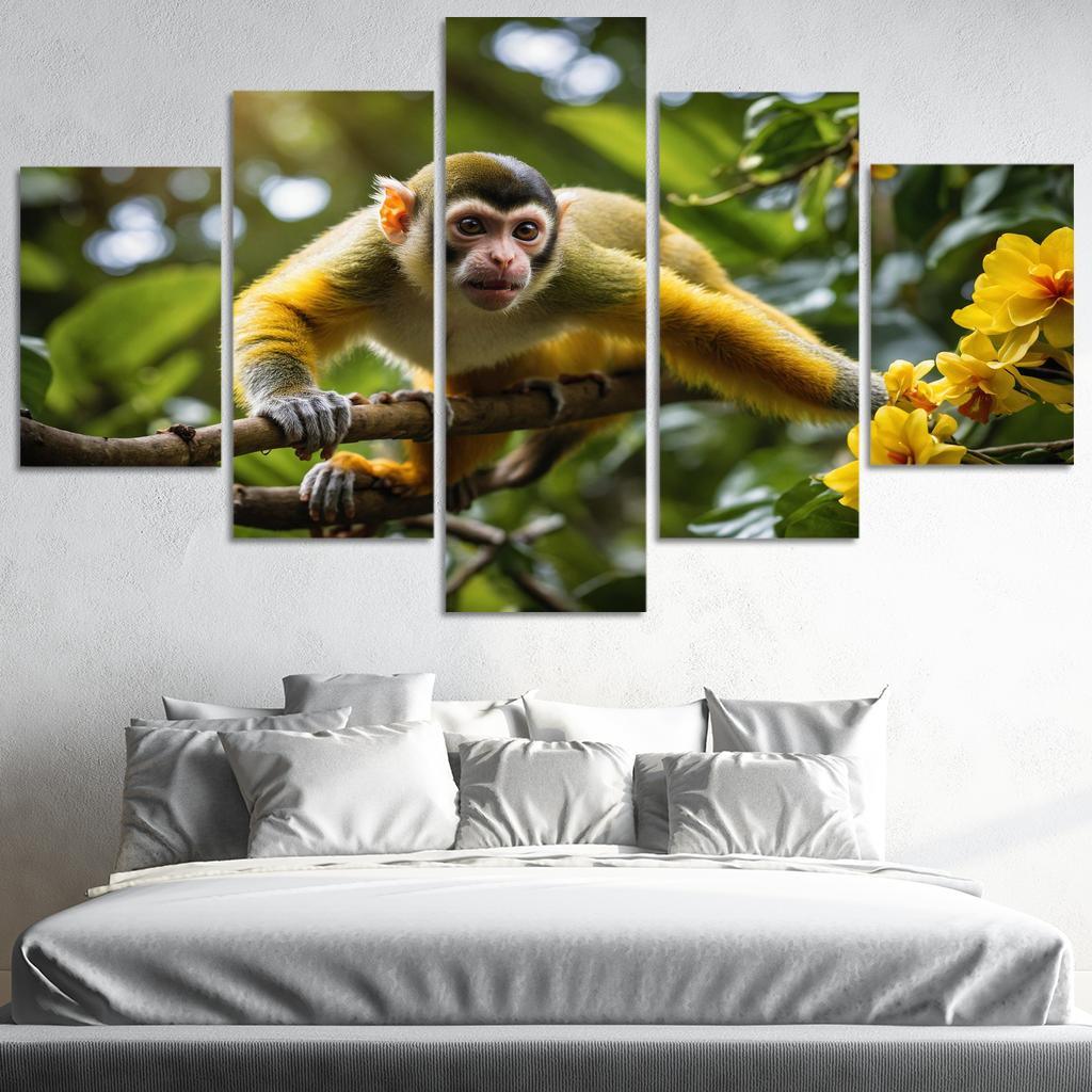 The Agile Squirrel Monkey Playful Acrobat Of The Canopy Modern Paintings Frame