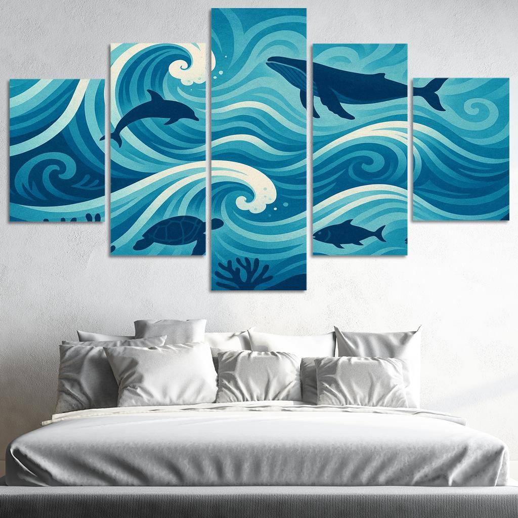 Waves Of Change In Ocean Conservation Art Canvas Paintings Frame