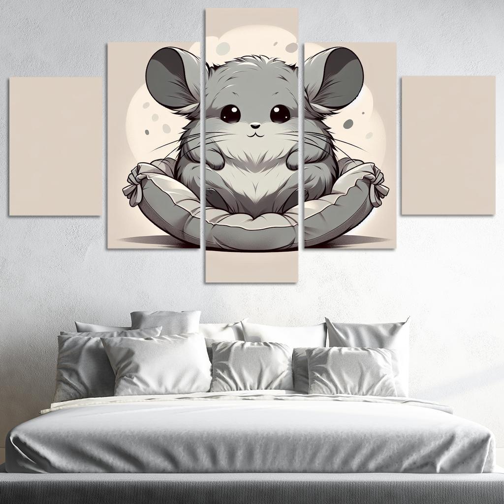 Cheerful Chinchilla - Cuddle Buddy Framed Paintings