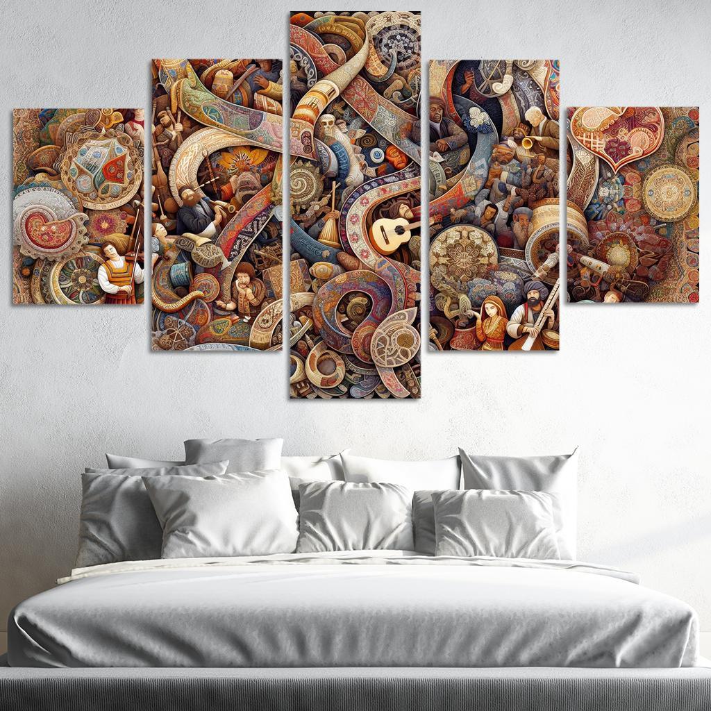 Threads Of Heritage Celebrating Cultural Diversity Multi-panel Paintings