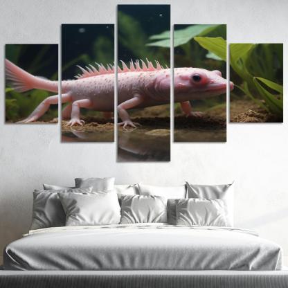 The Mysterious Axolotl The Water Monster Of Mexico Canvas Paintings Frame