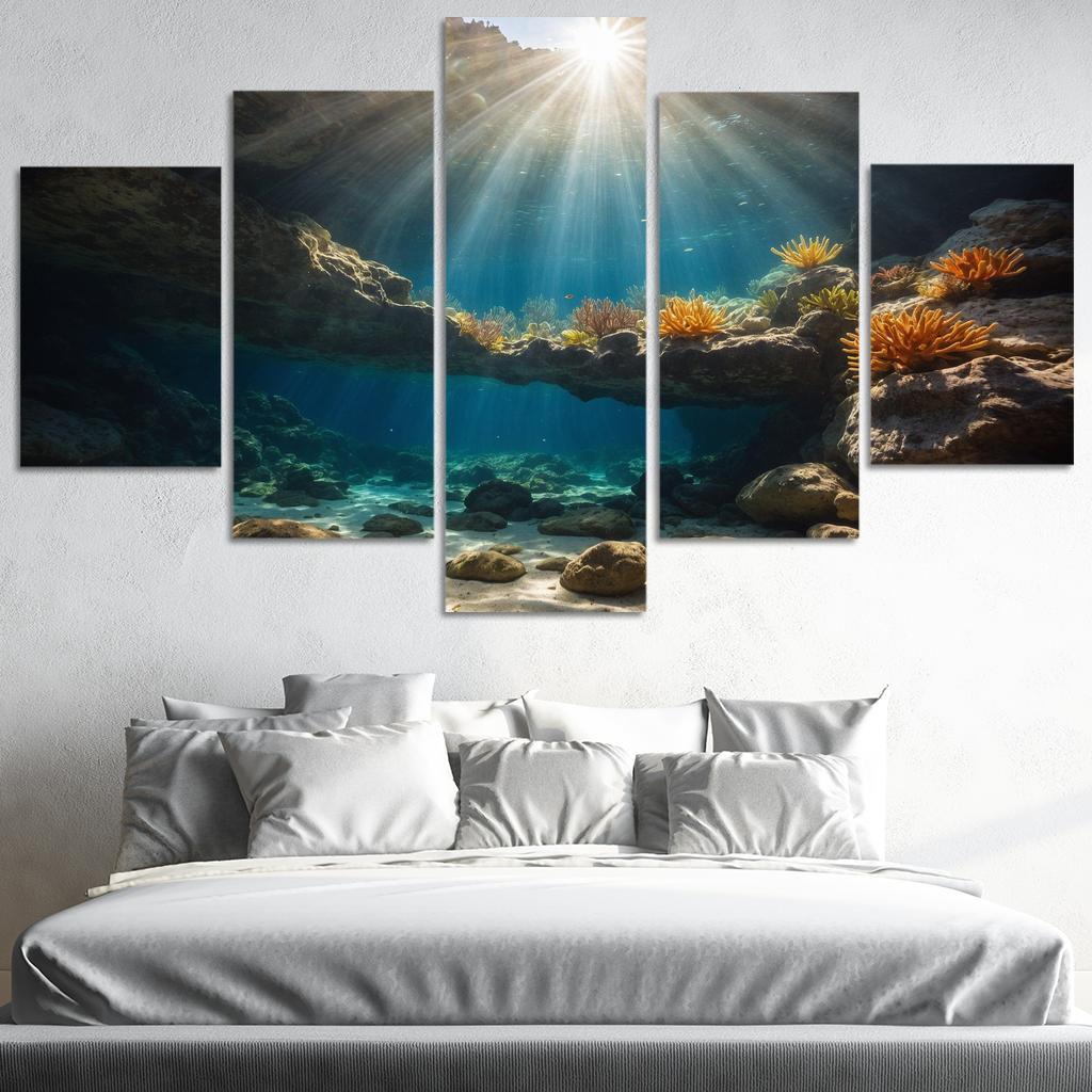 The Inspiring Depths Of Crystal Clear Waters Multi-panel Paintings