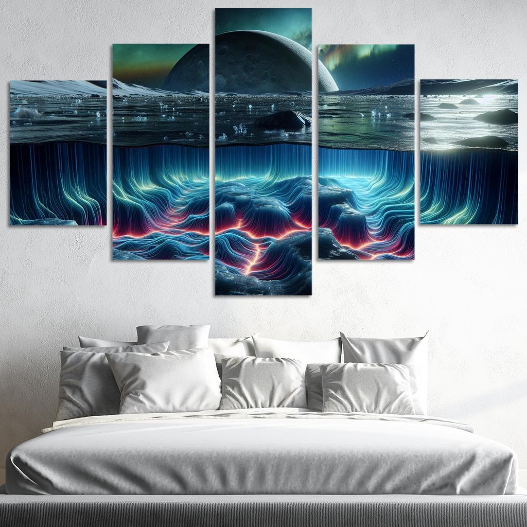Exploring The Moon's Hidden Ocean Abstract Paintings Frame