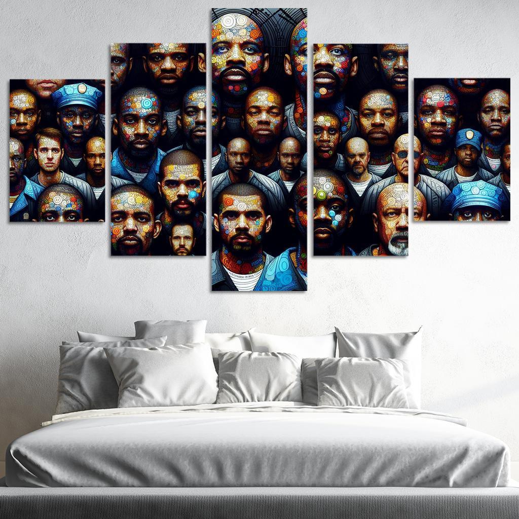 Echoes of Silence The Plight of the Incarcerated 5 Piece HD Canvas Wall Art-Original Frame