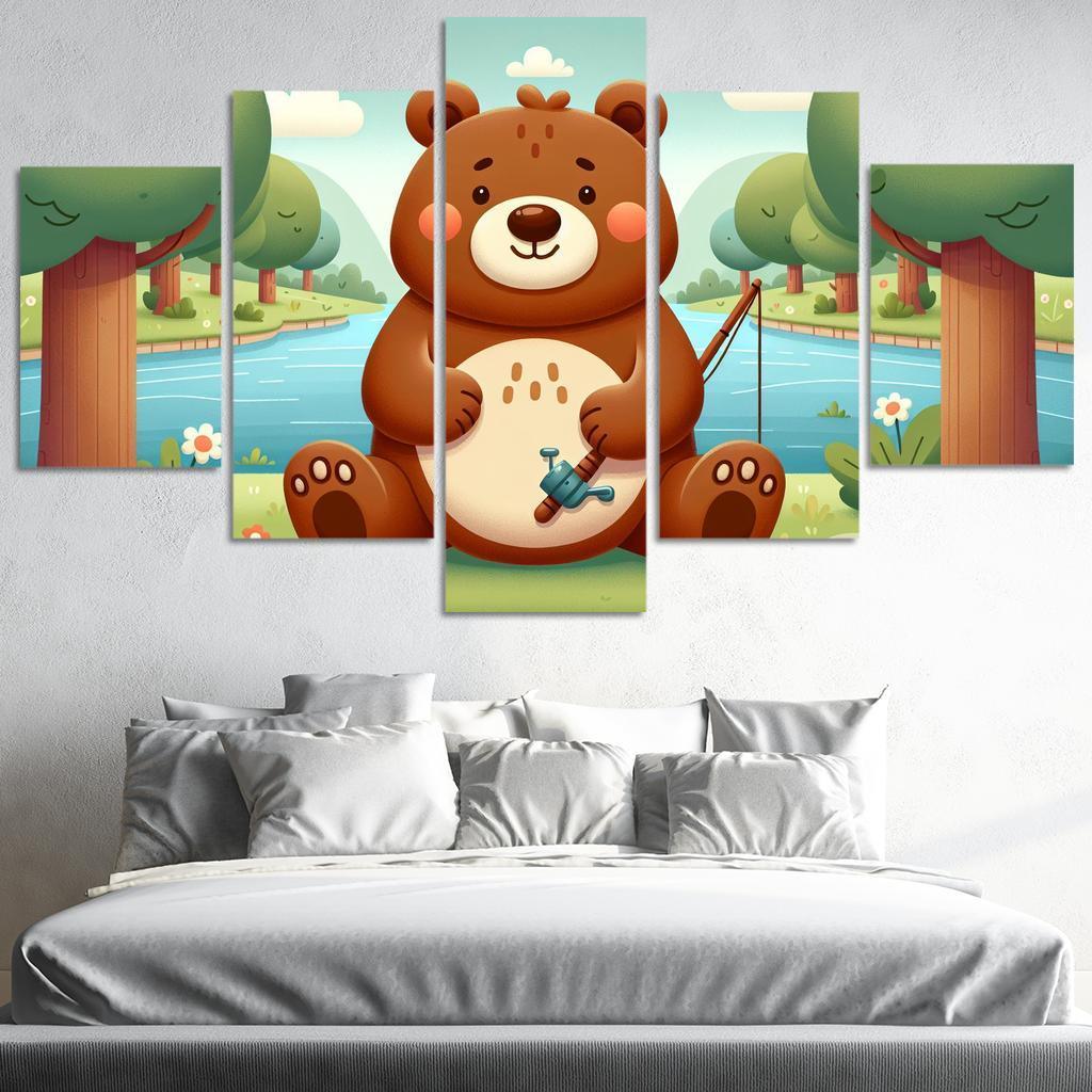 Bubbly Bear - Forest Adventures Framed Paintings