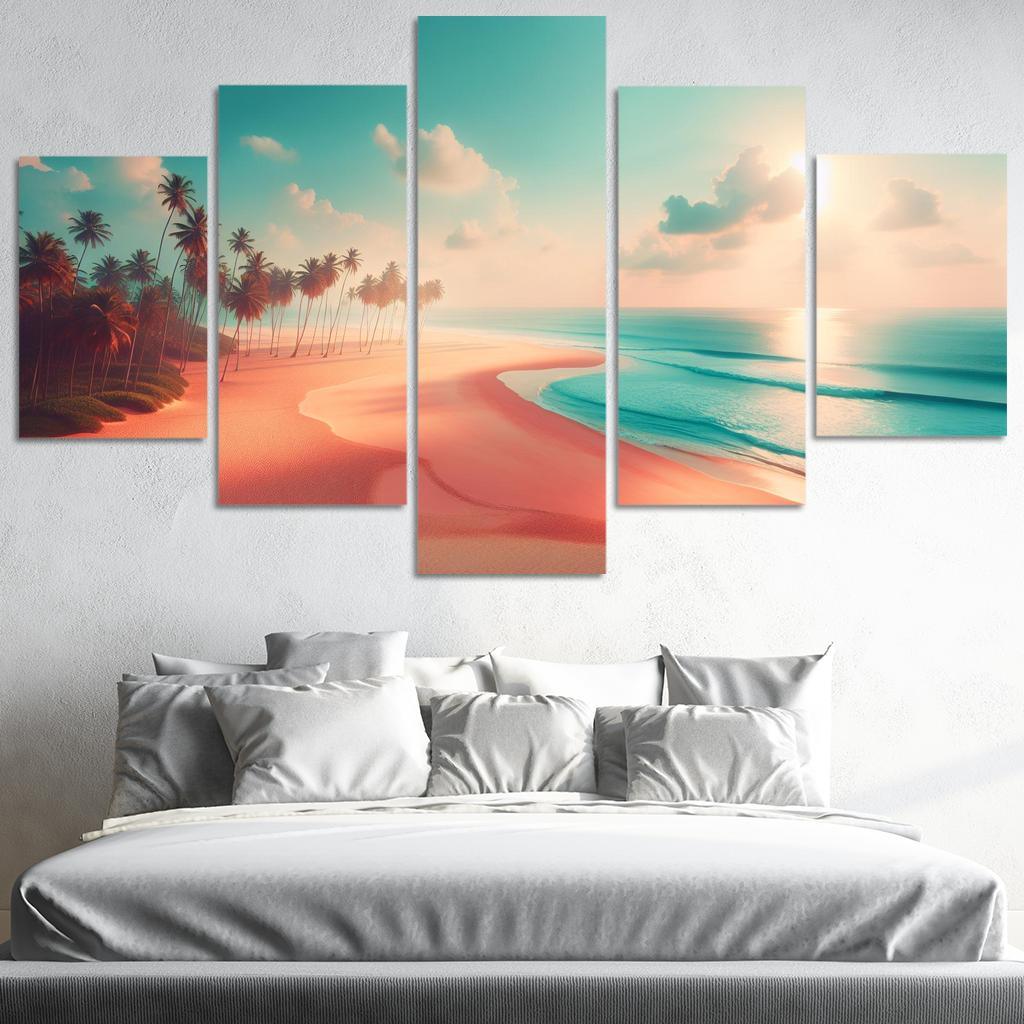 Peach Oasis Relaxing Island Vibes Premium Artwork Frames