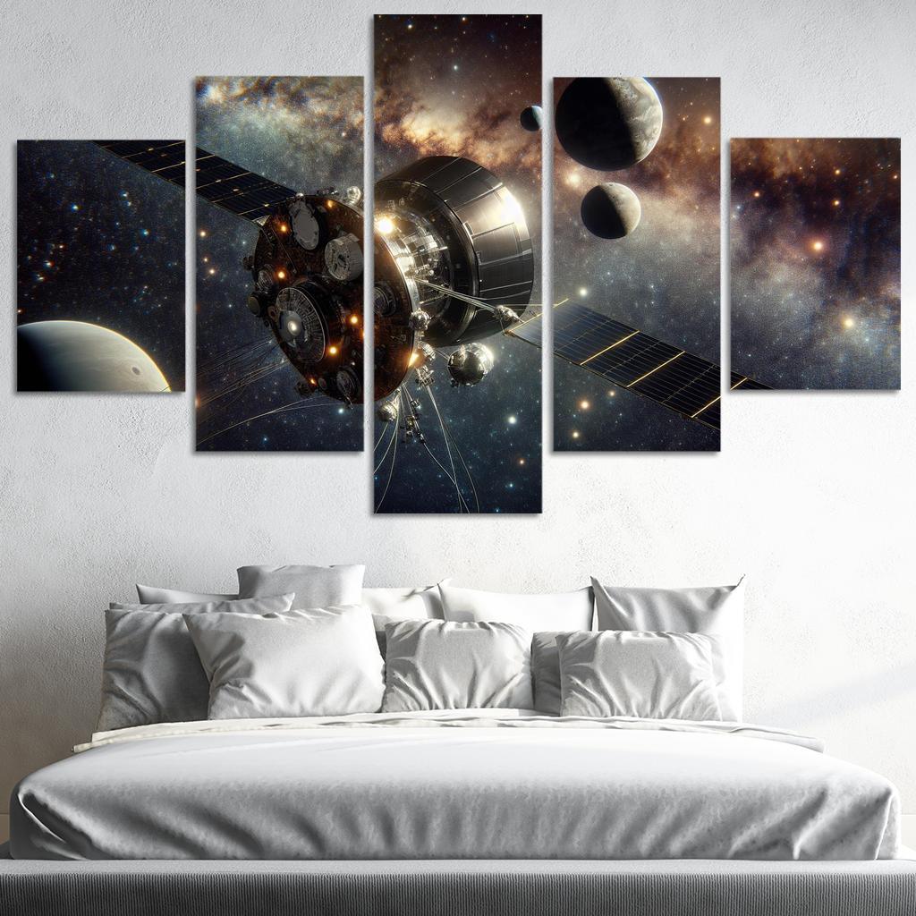 The Journey Of Space Probes A Cosmic Odyssey Abstract Paintings Frame