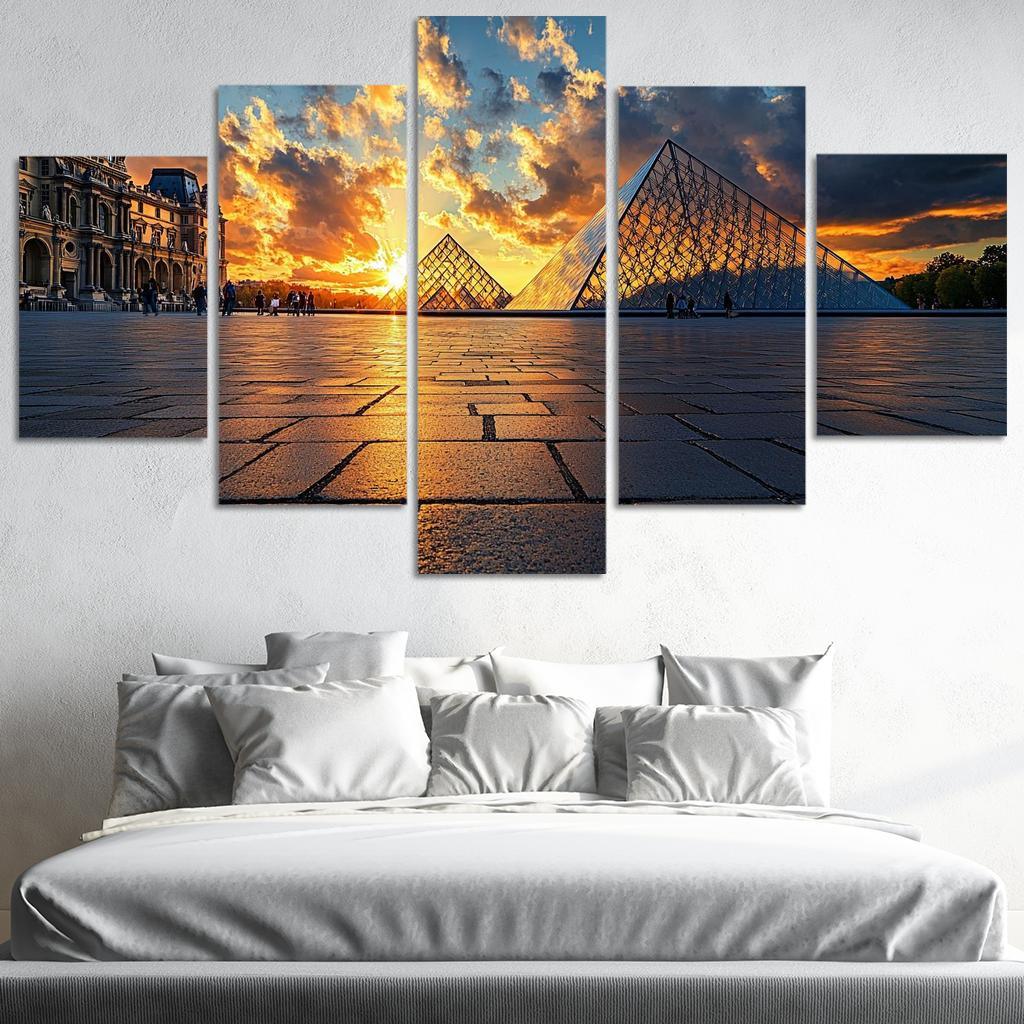 The Louvre Pyramid Abstract Paintings Frame