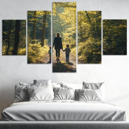 Footsteps Of Faith A Mothers Guiding Path Canvas Paintings Frame