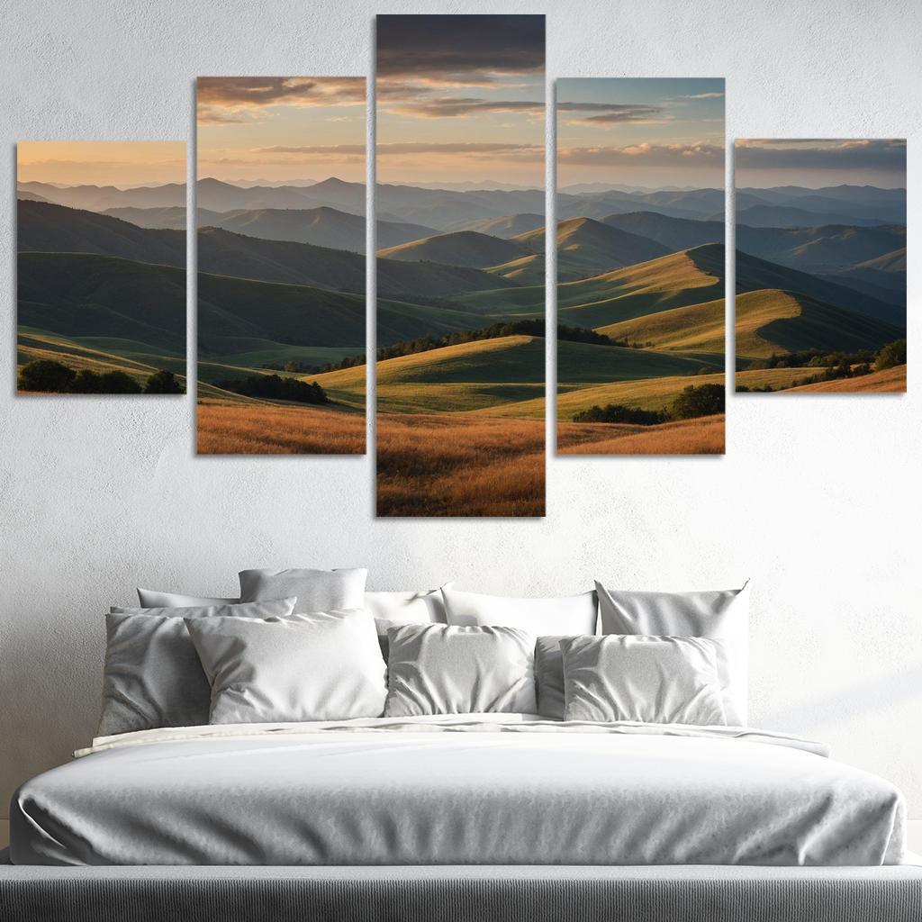 The Splendor Of Distant Mountain Ranges Oil Paintings Frame