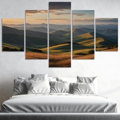 The Splendor Of Distant Mountain Ranges Oil Paintings Frame