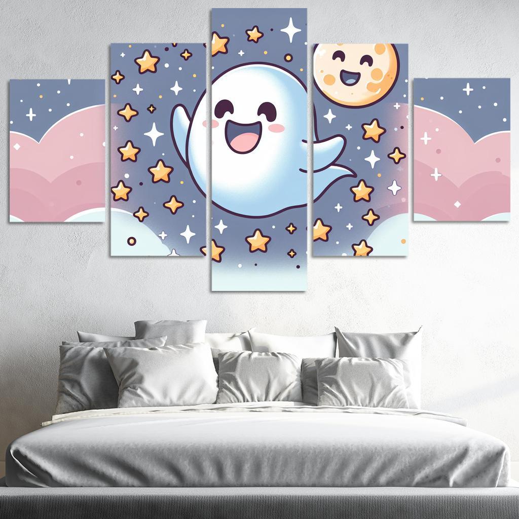 Giggly Ghost 5 Piece HD Canvas Wall Art-Original Frame