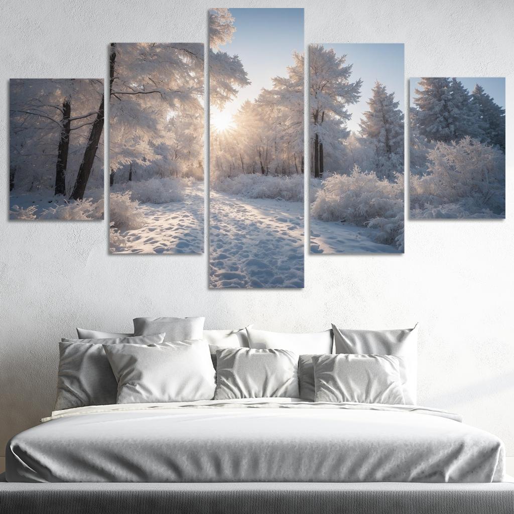 The Radiance Of Snowy Winter Landscapes Oil Paintings Frame