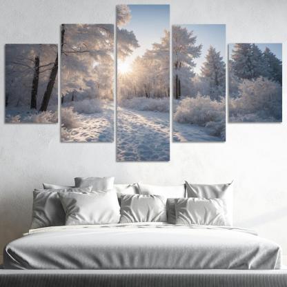 The Radiance Of Snowy Winter Landscapes Oil Paintings Frame