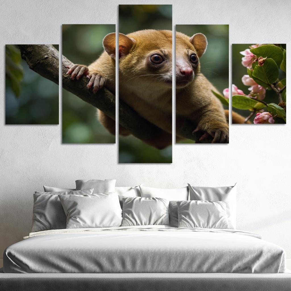 The Exotic Kinkajou In The Rainforest Canopy Framed Paintings