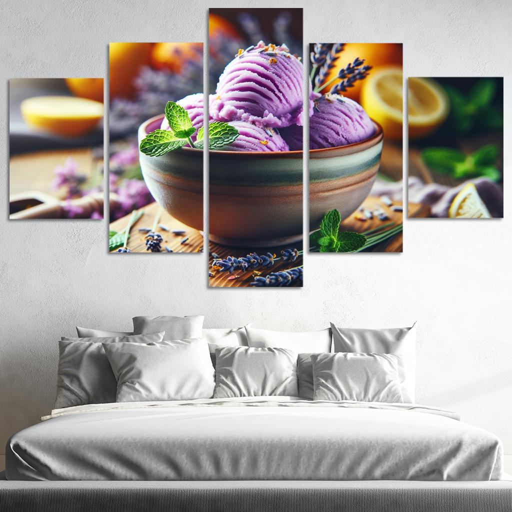 Lavender Lemonade Sorbet 5 Piece HD Canvas Wall Art-Original Frame