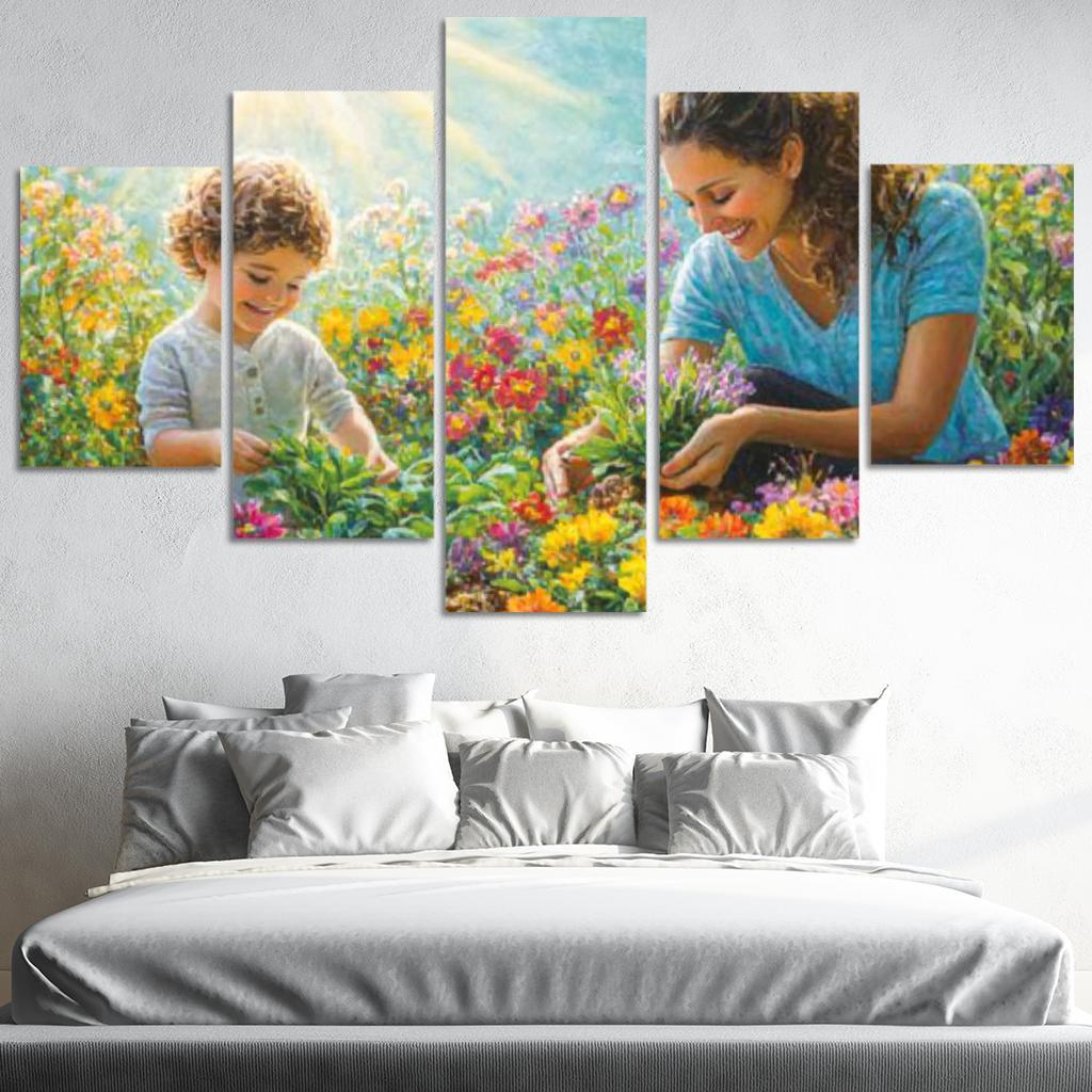 A Garden Of Growth A Mothers Nurturing Touch Custom Paintings Frame