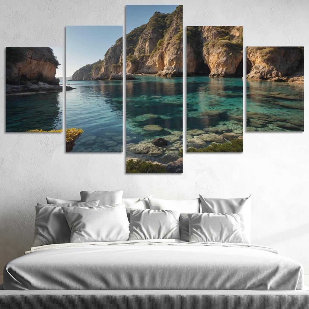 The Prismatic Bay Of Crystal Shores Modern Paintings Frame