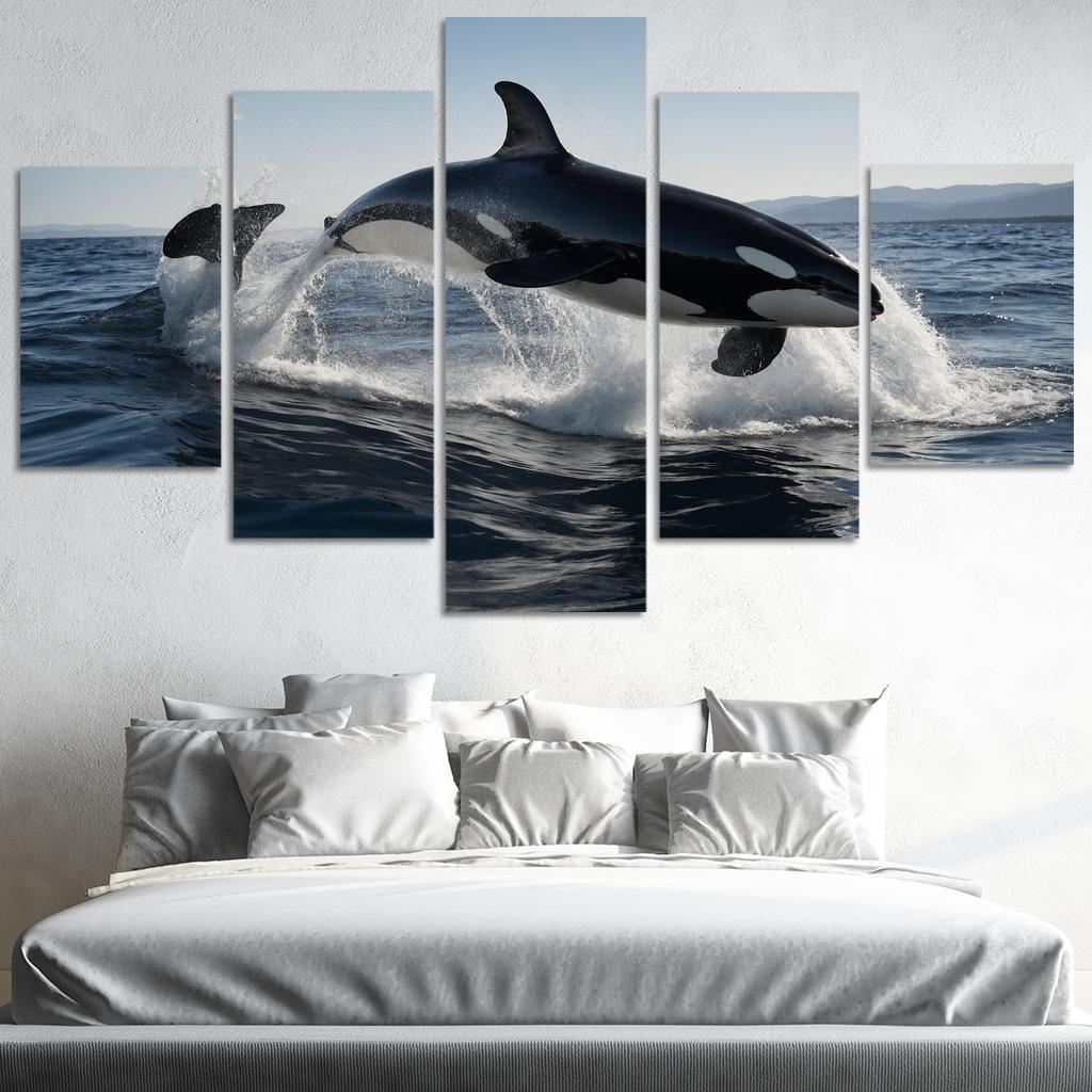 The Magnificent Orca In The Deep Ocean Framed Paintings