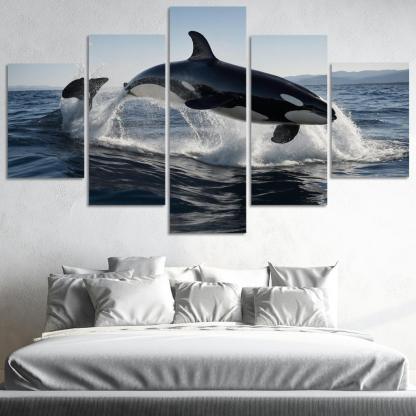 The Magnificent Orca In The Deep Ocean Framed Paintings