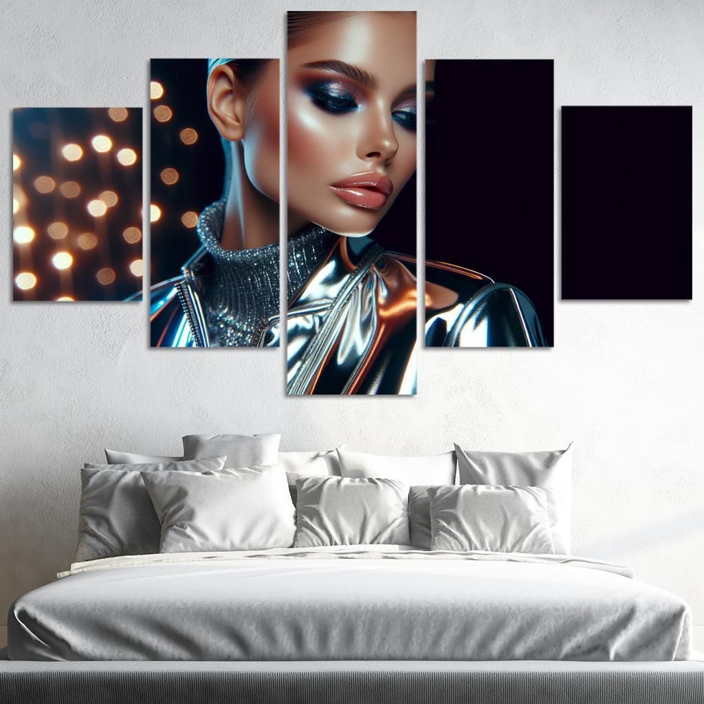 Reflective Surfaces Metallic And Glossy Textures Multi-panel Paintings