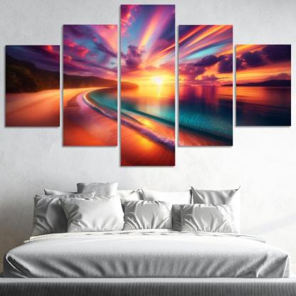 Sunrise Beach A New Day's Awakening Custom Paintings Frame