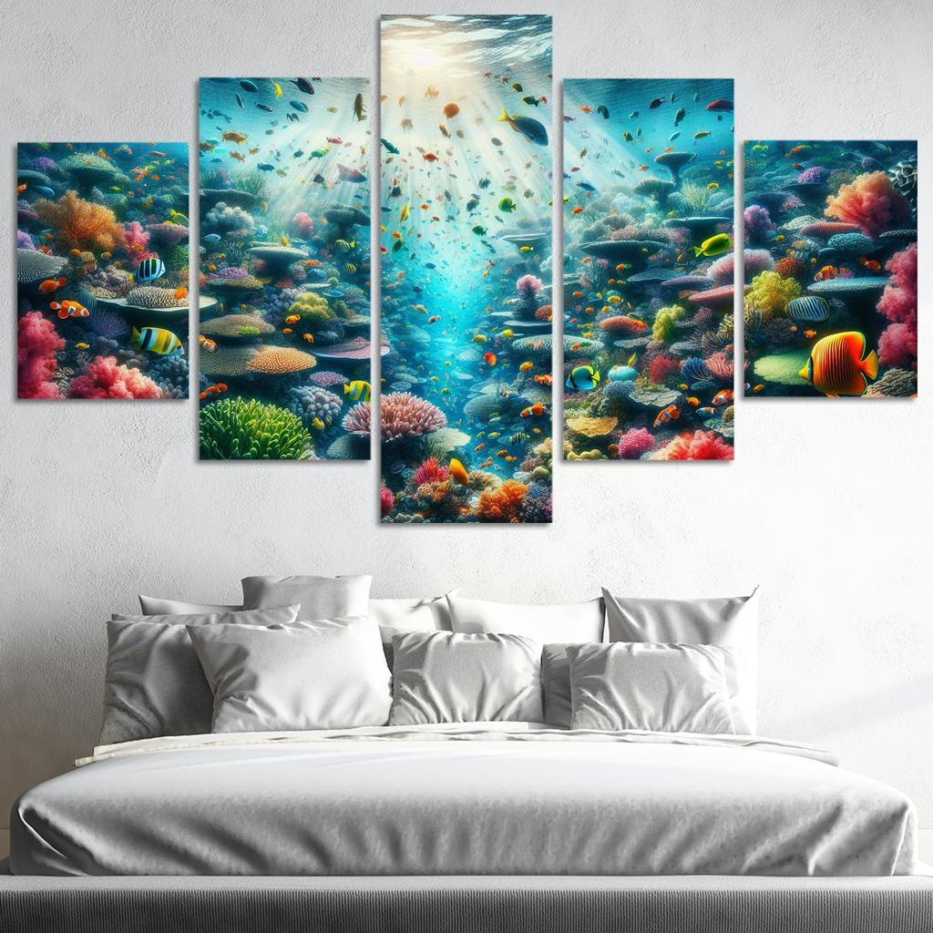 Golden Reef Underwater Exploration Adventure Custom Paintings Frame