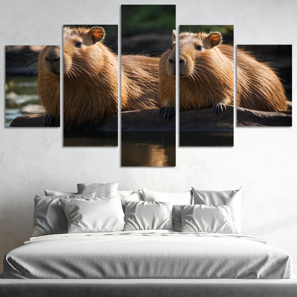 The Curious Capybara The World's Largest Rodent Custom Paintings Frame