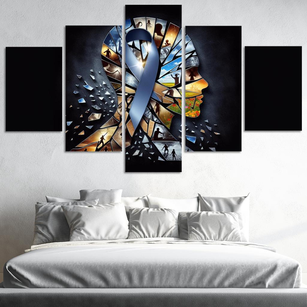 Shattered Silence Advocating for Survivors of Violence 5 Piece HD Canvas Wall Art-Original Frame