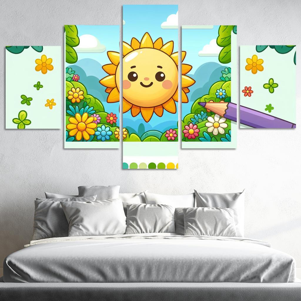 Sunny Sun Modern Paintings Frame