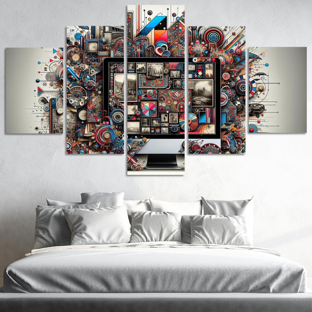 Digital Scrapbooking Preserving Memories Creatively 5 Piece HD Canvas Wall Art-Original Frame