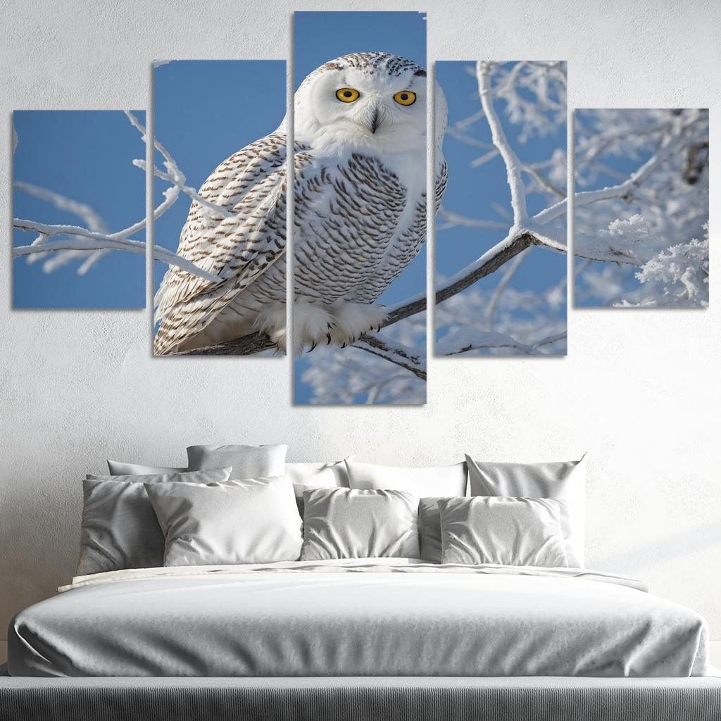 The Enchanting Snowy Owl In The Arctic Canvas Paintings Frame