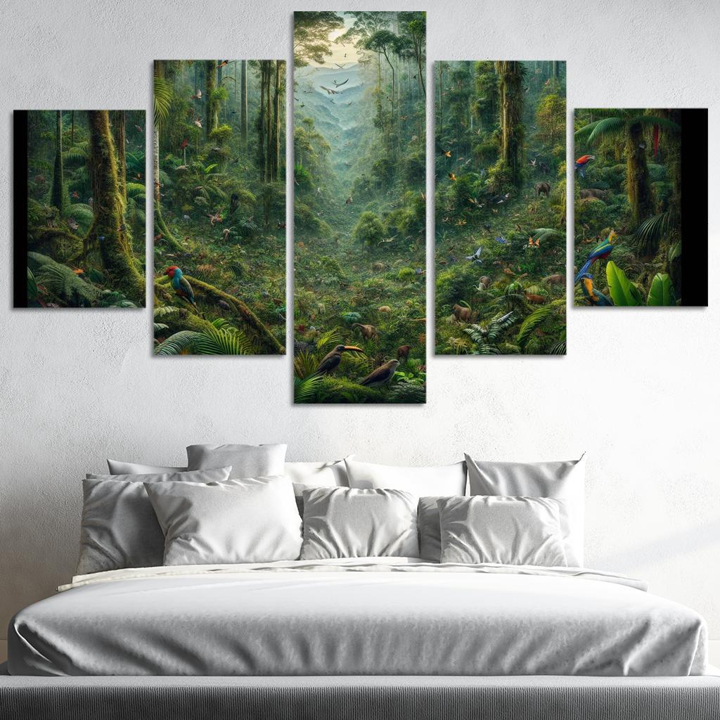 Nature's Call Celebrating Biodiversity through Art 5 Piece HD Canvas Wall Art-Original Frame