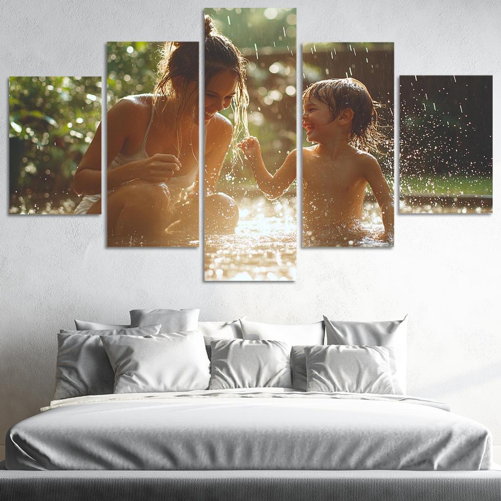 Dancing In The Rain A Mothers Joyful Spirit Custom Paintings Frame