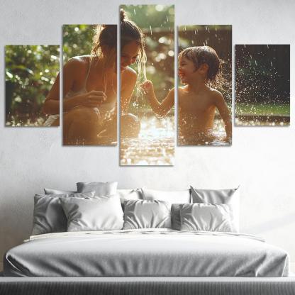 Dancing In The Rain A Mothers Joyful Spirit Custom Paintings Frame