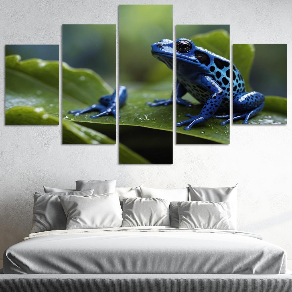 The Enigmatic Blue Poison Dart Frog Canvas Paintings Frame