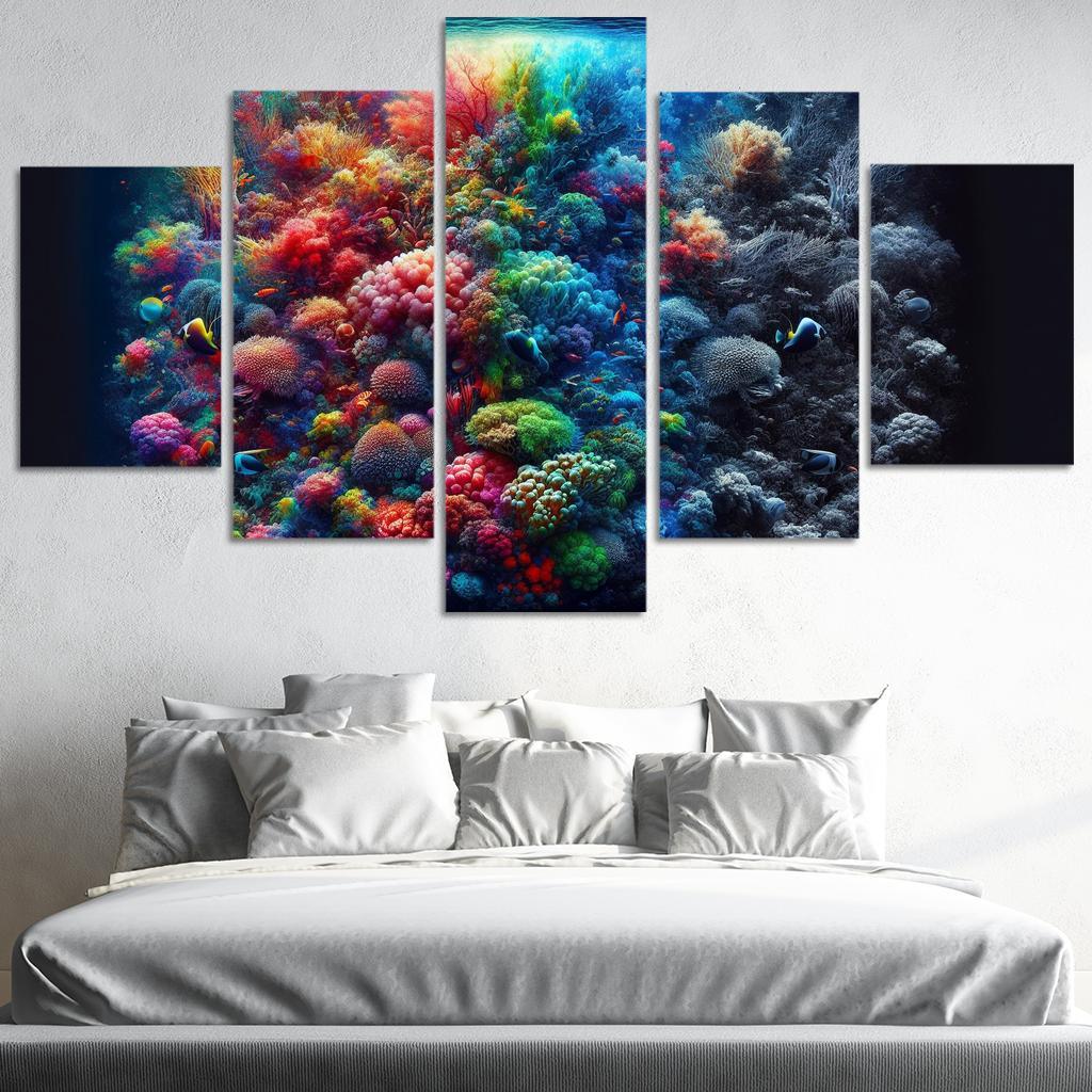 Beneath The Surface Ocean Conservation Awareness Multi-panel Paintings