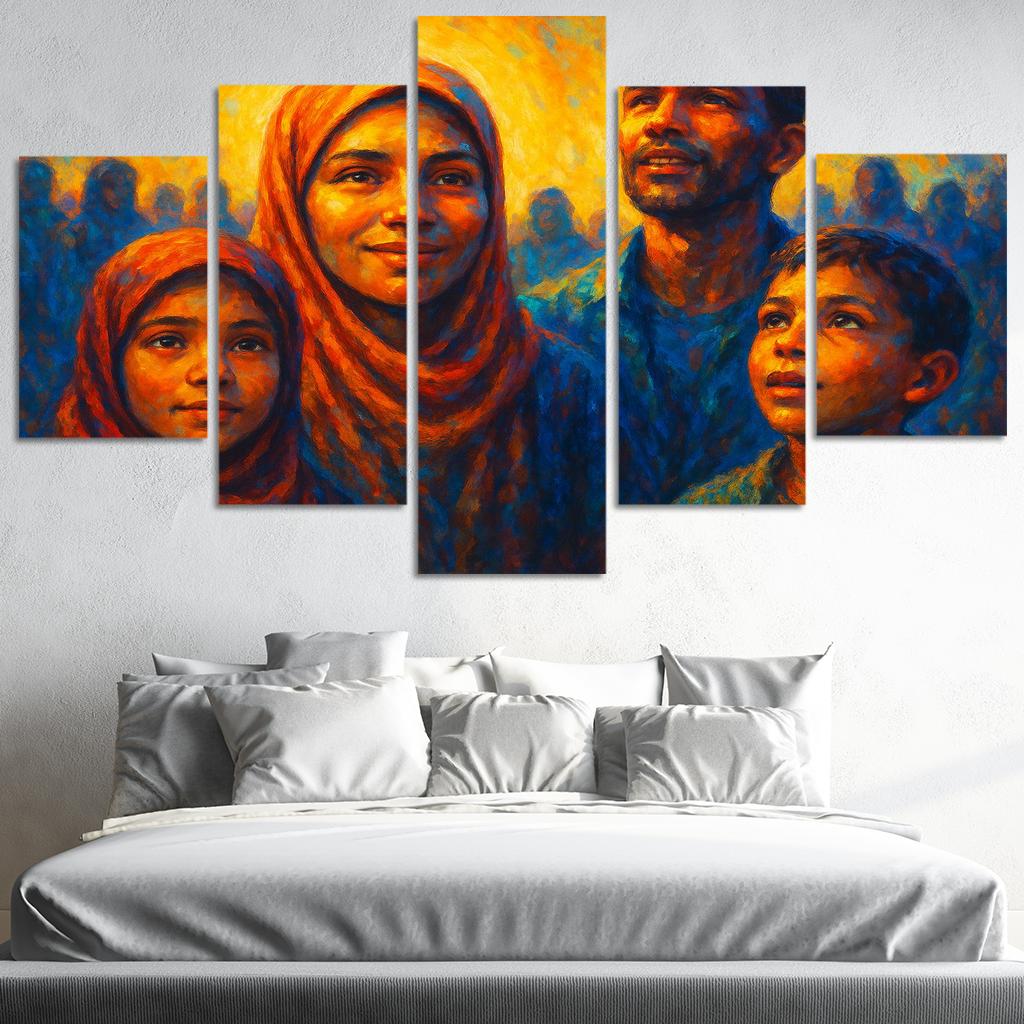 Luminescence Of Hope In Refugee Art Canvas Paintings Frame