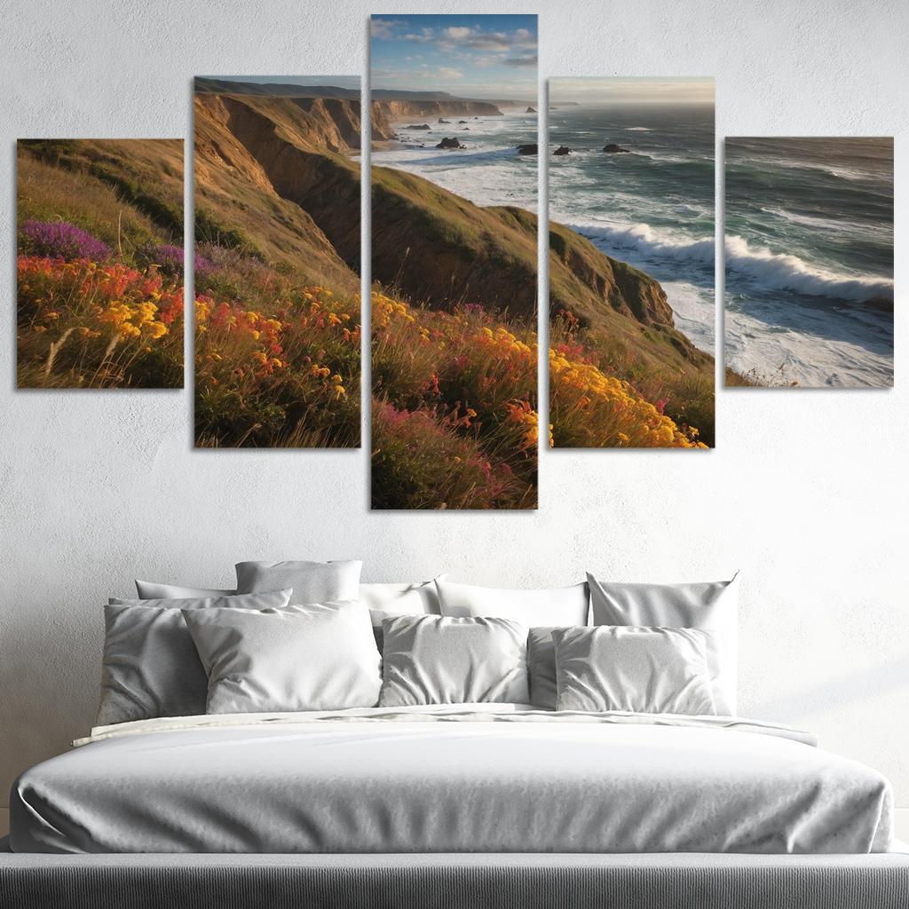 The Majestic Bluffs Of Ocean Edge Modern Paintings Frame