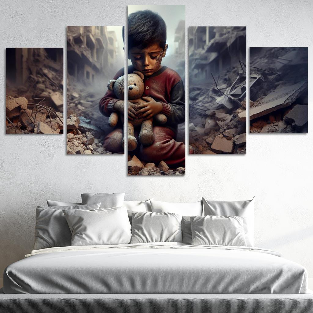 Echoes Of War The Impact On Innocent Lives Custom Paintings Frame