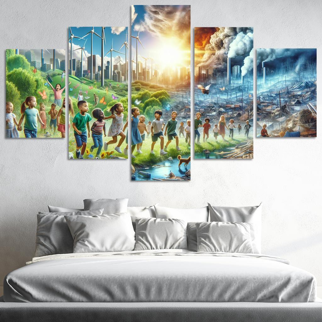 Future Generations Advocating For Climate Action Multi-panel Paintings