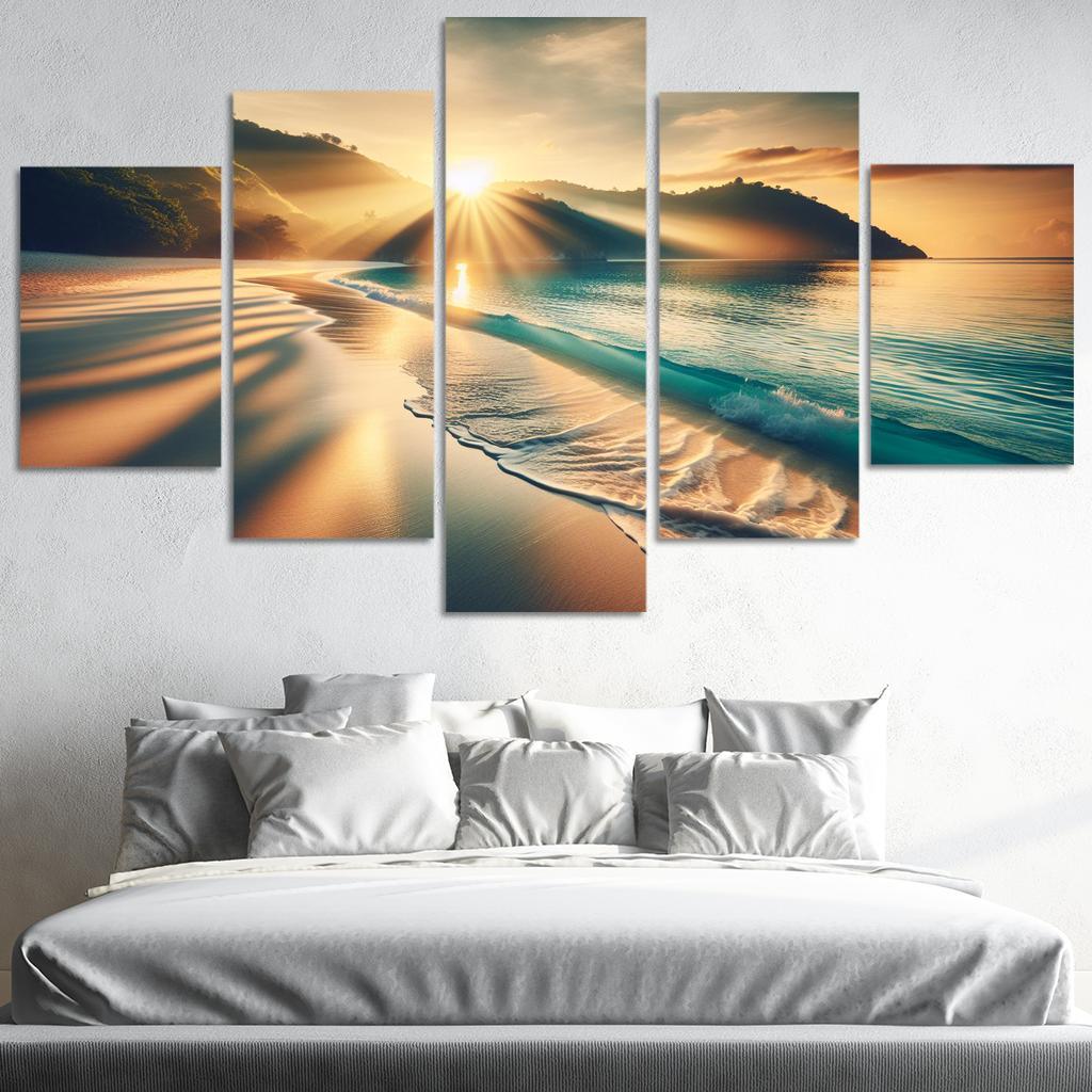 Secluded Sunrise Bay Custom Paintings Frame