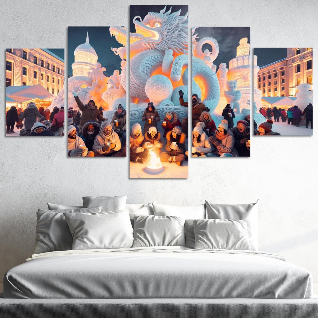 Sapporo Snow Festival Canvas Paintings Frame