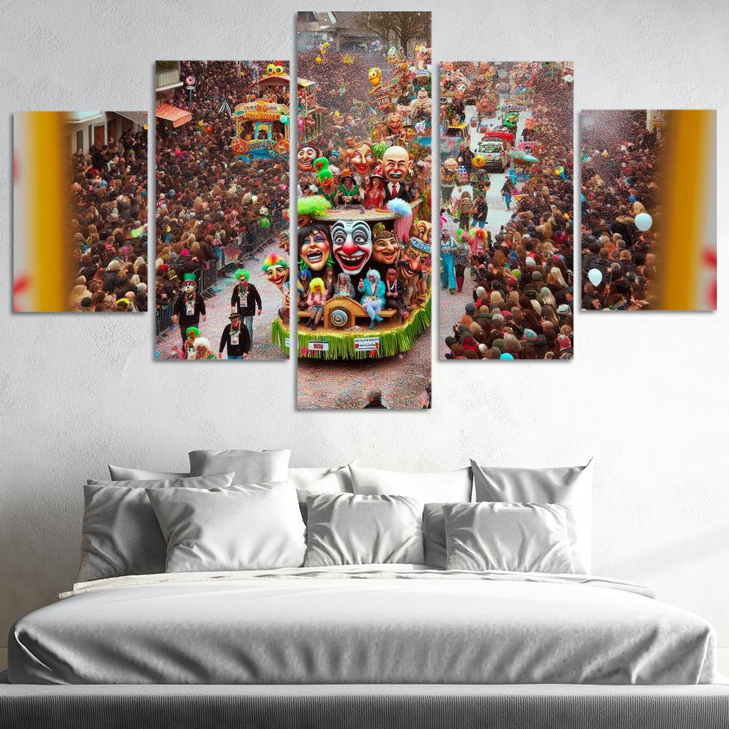 Carnival Of Aalst Canvas Paintings Frame