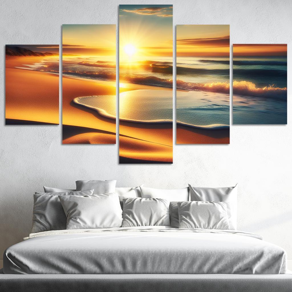 Golden Horizon Sunrise Spectacle Custom Paintings Frame