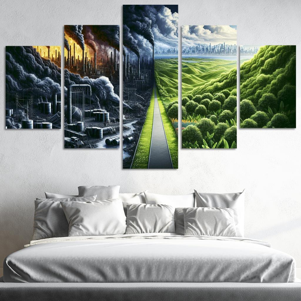 Fossil Fuels The Cost Of Convenience Multi-panel Paintings