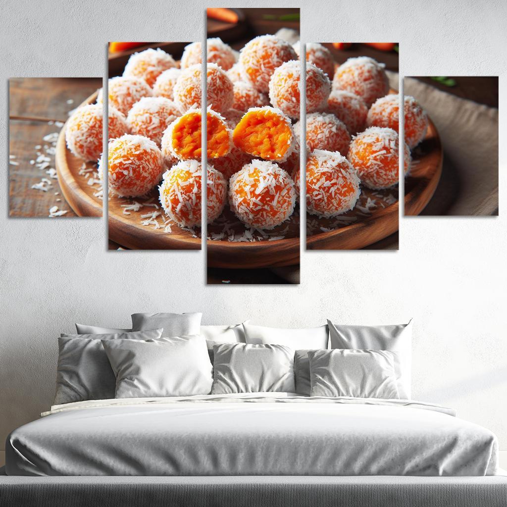 Carrot Cake Energy Bites 5 Piece HD Canvas Wall Art-Original Frame