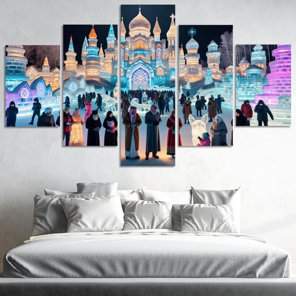 Harbin Ice And Snow Festival Canvas Paintings Frame