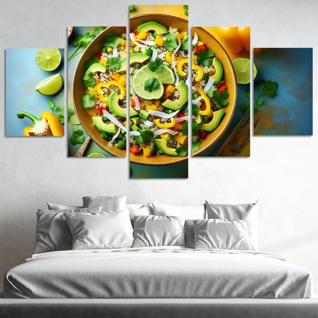 Coconut Lime Quinoa Salad 5 Piece HD Canvas Wall Art-Original Frame